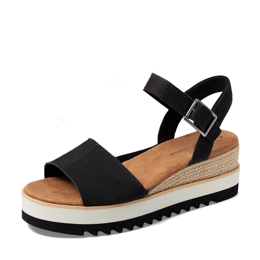 Women's TOMS Diana Sandal BLACK LEATHER 10019743