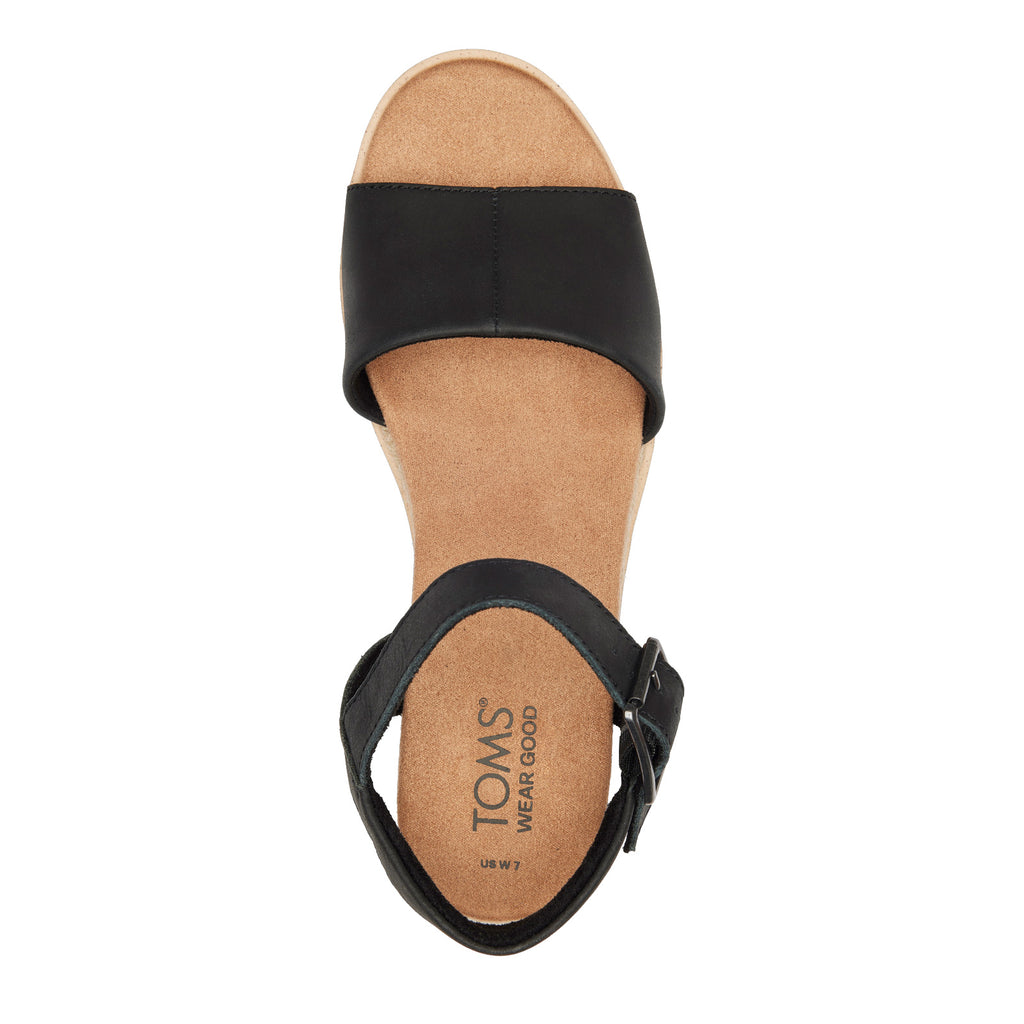 Women's TOMS Diana Sandal BLACK LEATHER 10019743
