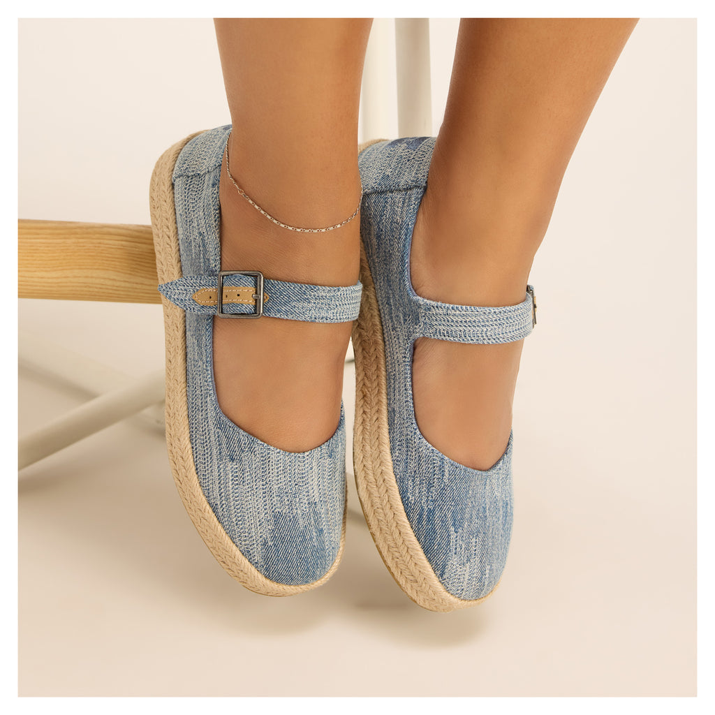 Women's TOMS Carolina Espadrille Mary Jane DARK SKY DENIM 10021873