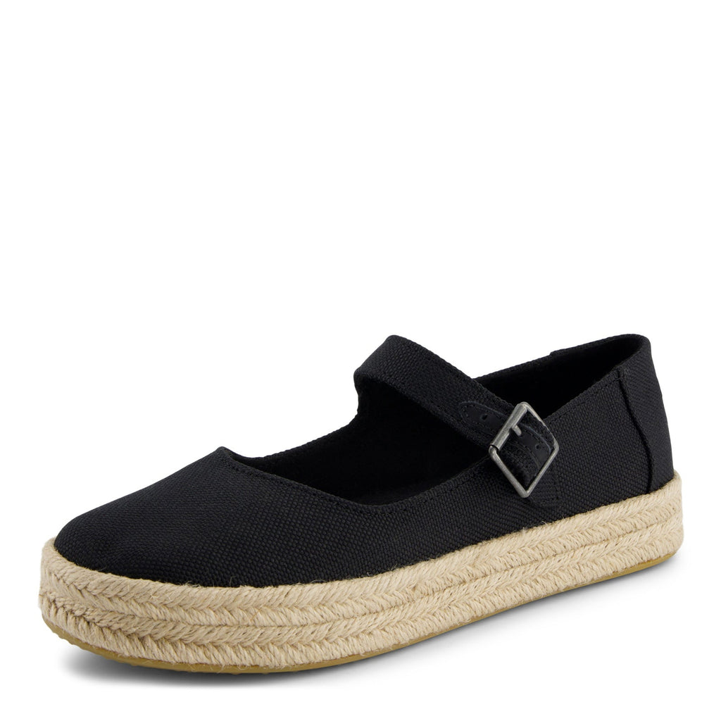 Women's TOMS Carolina Espadrille Mary Jane BLACK CANVAS 10021878