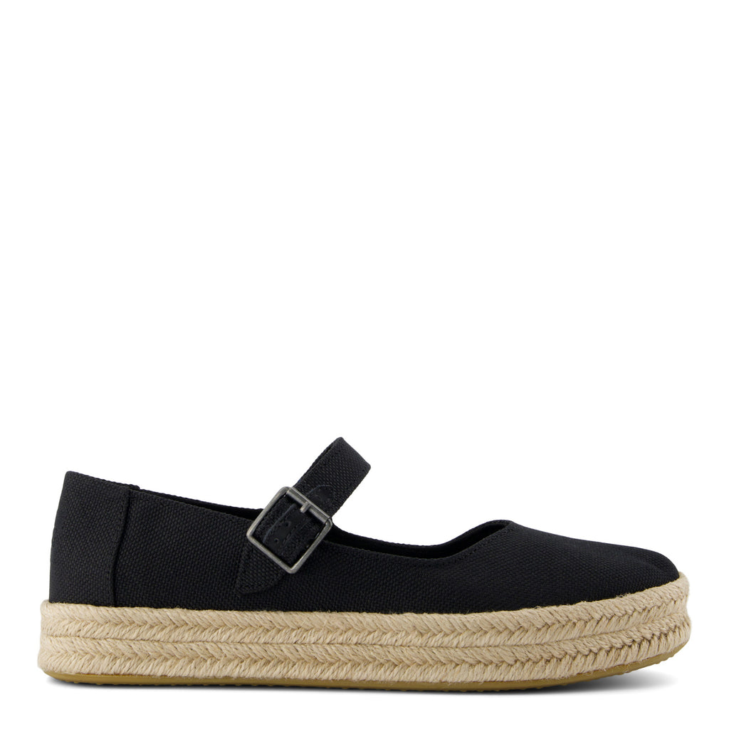 Women's TOMS Carolina Espadrille Mary Jane BLACK CANVAS 10021878