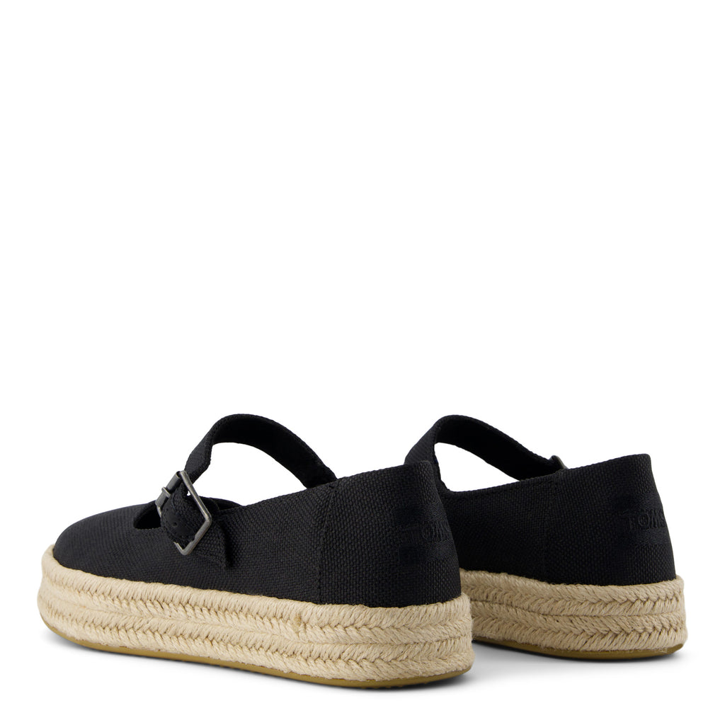 Women's TOMS Carolina Espadrille Mary Jane BLACK CANVAS 10021878