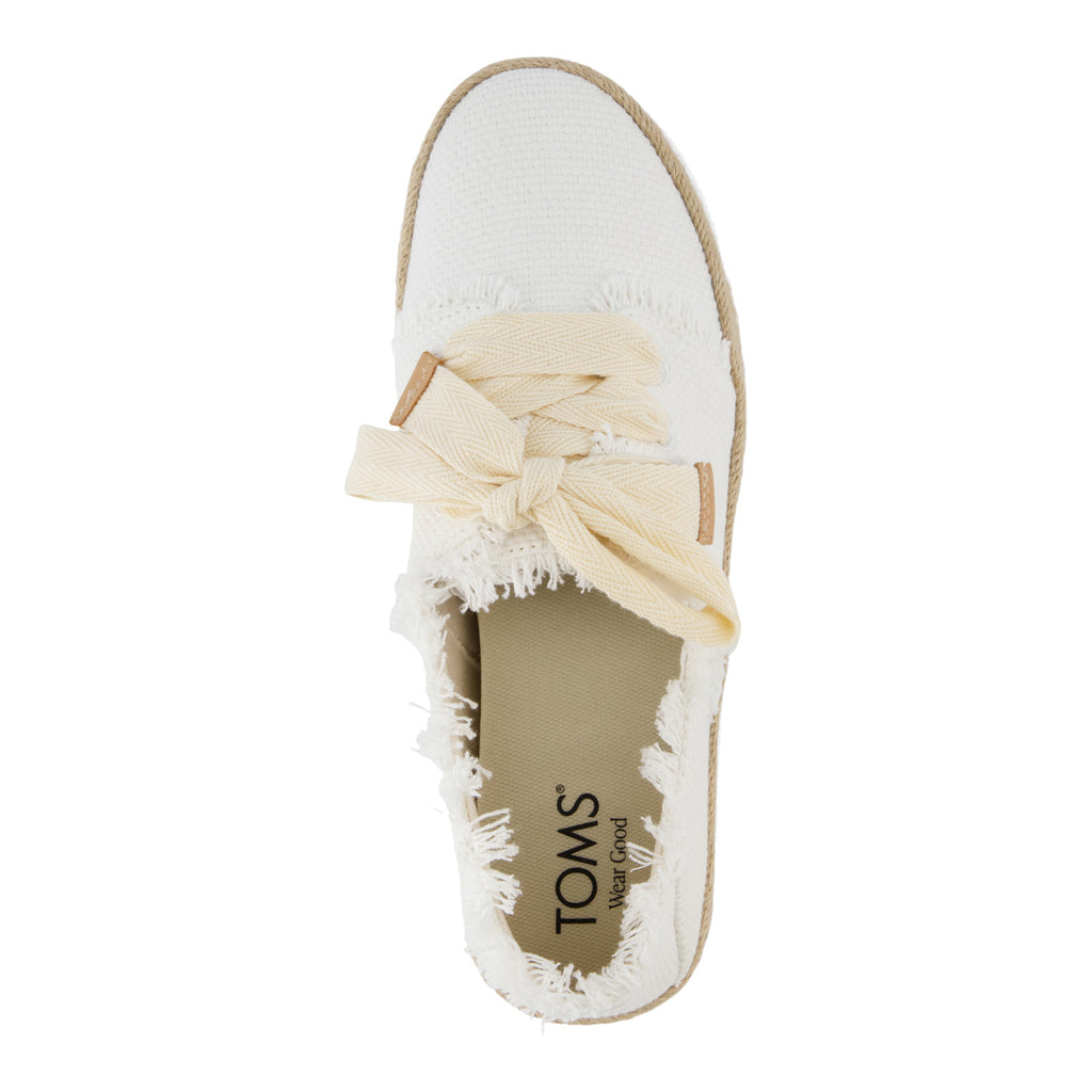 Women's TOMS Carolina Lace-Up Espadrille Slip-On WHITE 10021879