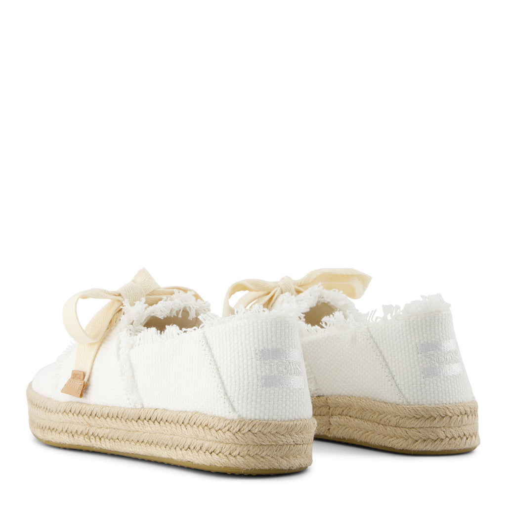 Women's TOMS Carolina Lace-Up Espadrille Slip-On WHITE 10021879