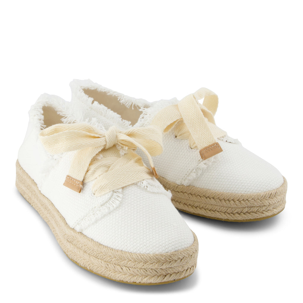 Women's TOMS Carolina Lace-Up Espadrille Slip-On WHITE 10021879
