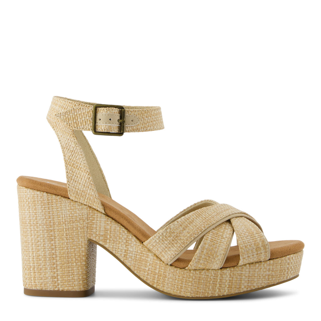 Women's Toms Majorca Strappy Heeled Sandal NATURAL 10021953