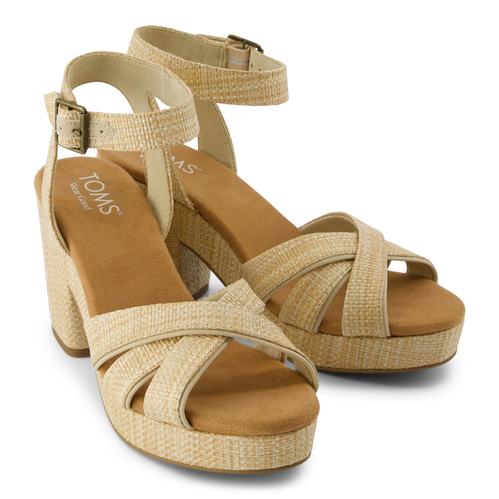 Women's Toms Majorca Strappy Heeled Sandal NATURAL 10021953