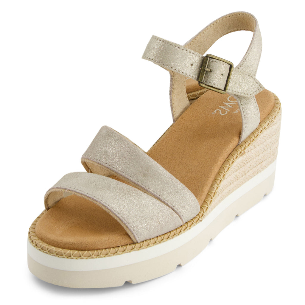 Women's TOMS Darya Sandal CHAMPAGNE METALLIC SUEDE 10021963