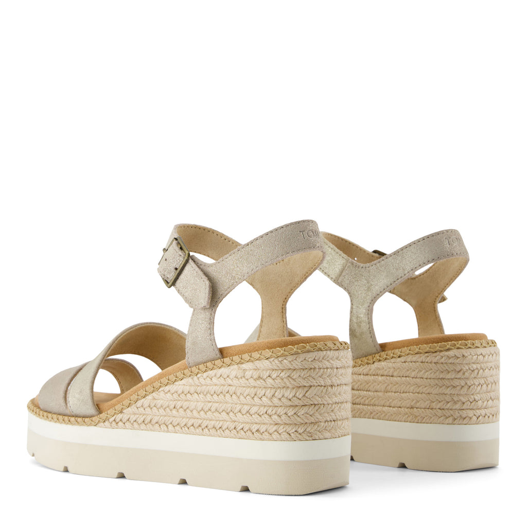 Women's TOMS Darya Sandal CHAMPAGNE METALLIC SUEDE 10021963