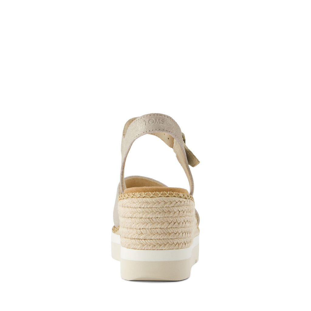Women's TOMS Darya Sandal CHAMPAGNE METALLIC SUEDE 10021963