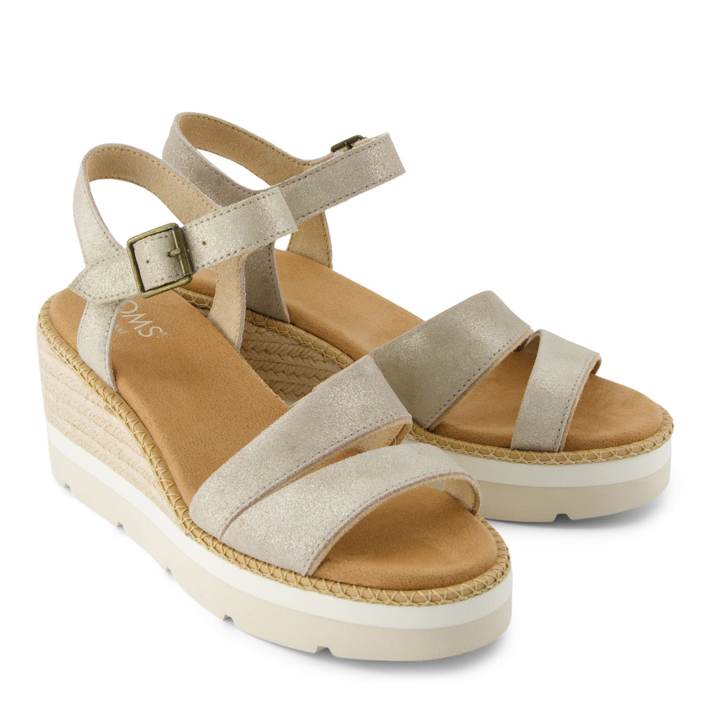 Women's TOMS Darya Sandal CHAMPAGNE METALLIC SUEDE 10021963