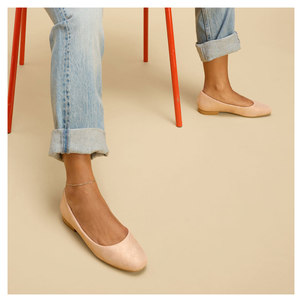 Women's TOMS Briella Flat ROSE LEATHER 10022018