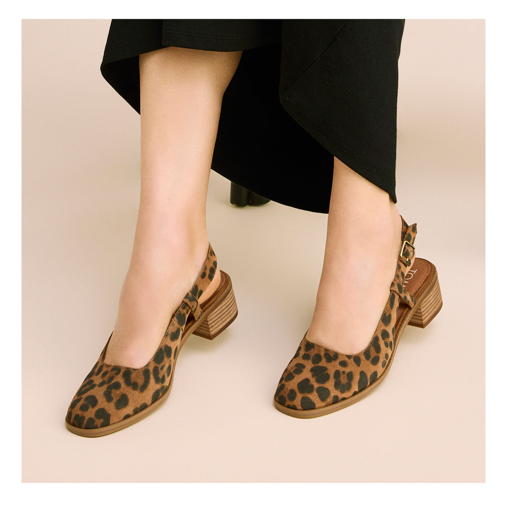 Women's TOMS Jaclyn Slingback Pump LEOPARD 10022581