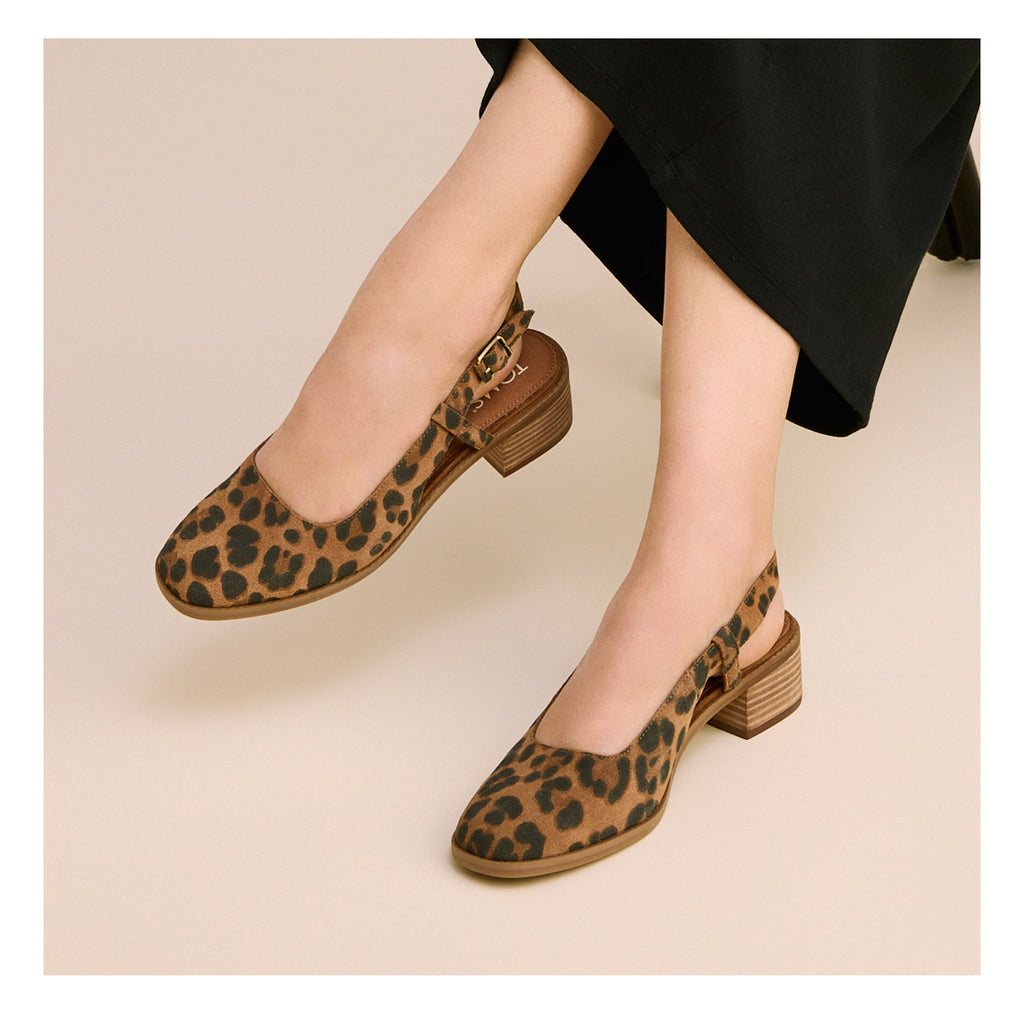 Women's TOMS Jaclyn Slingback Pump LEOPARD 10022581