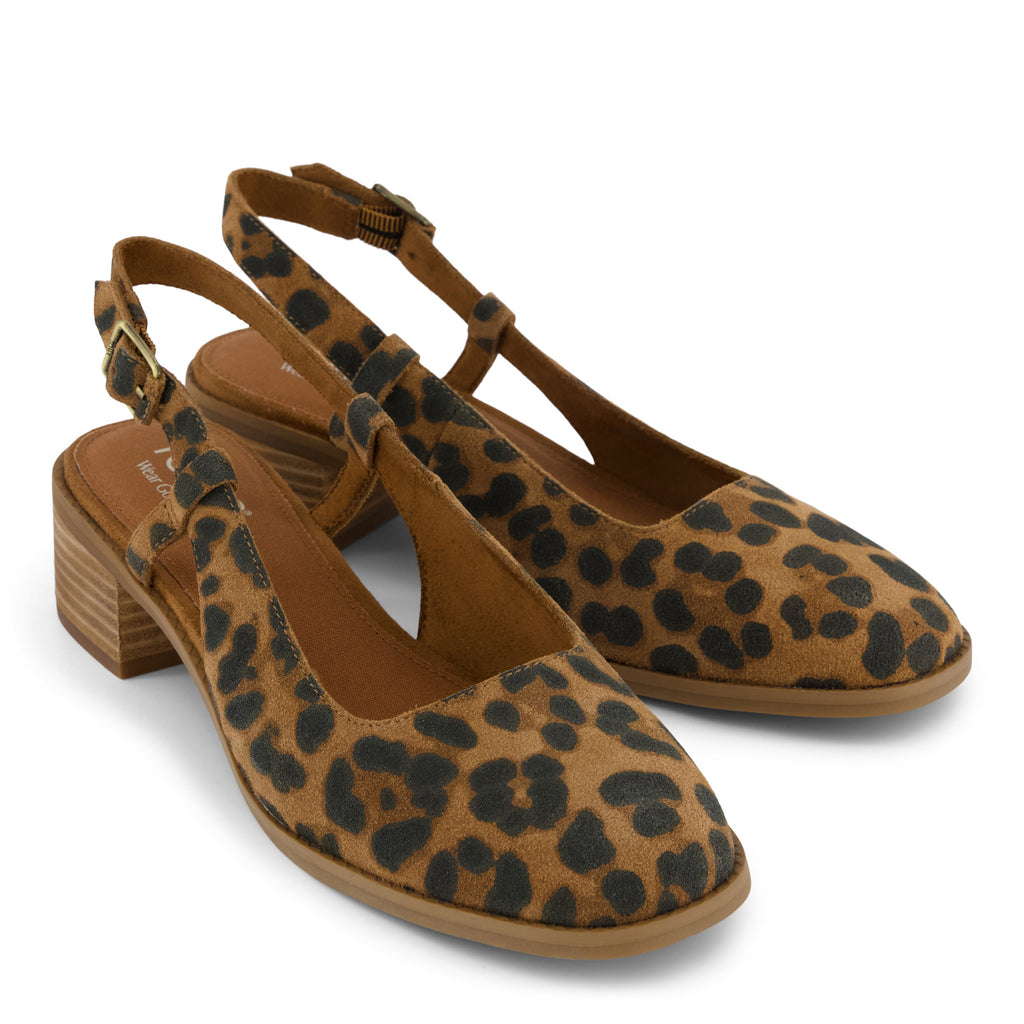 Women's TOMS Jaclyn Slingback Pump LEOPARD 10022581