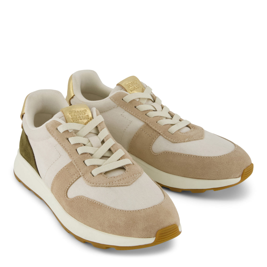 Women's TOMS TRVL LITE Retro Runner Sneaker OATMEAL METALLIC 10022679