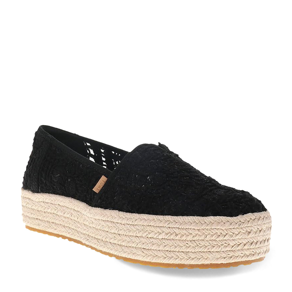 Women's TOMS Valencia Slip-On BLACK CROCHET 10023046