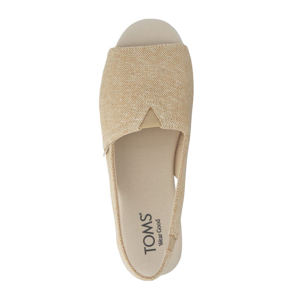 Women's TOMS Alpargata Slingback Sandal CHAMPAGNE CANVAS 10023065
