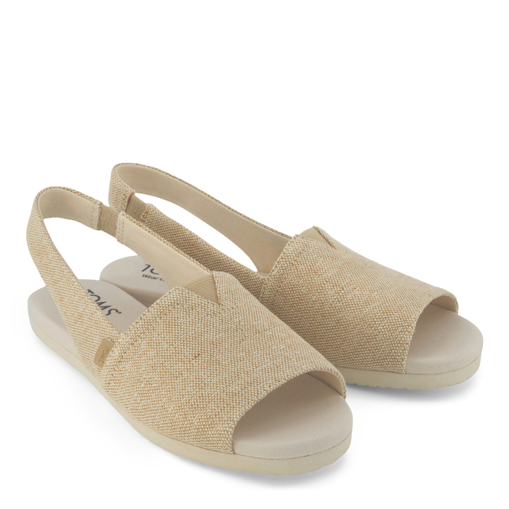 Women's TOMS Alpargata Slingback Sandal CHAMPAGNE CANVAS 10023065