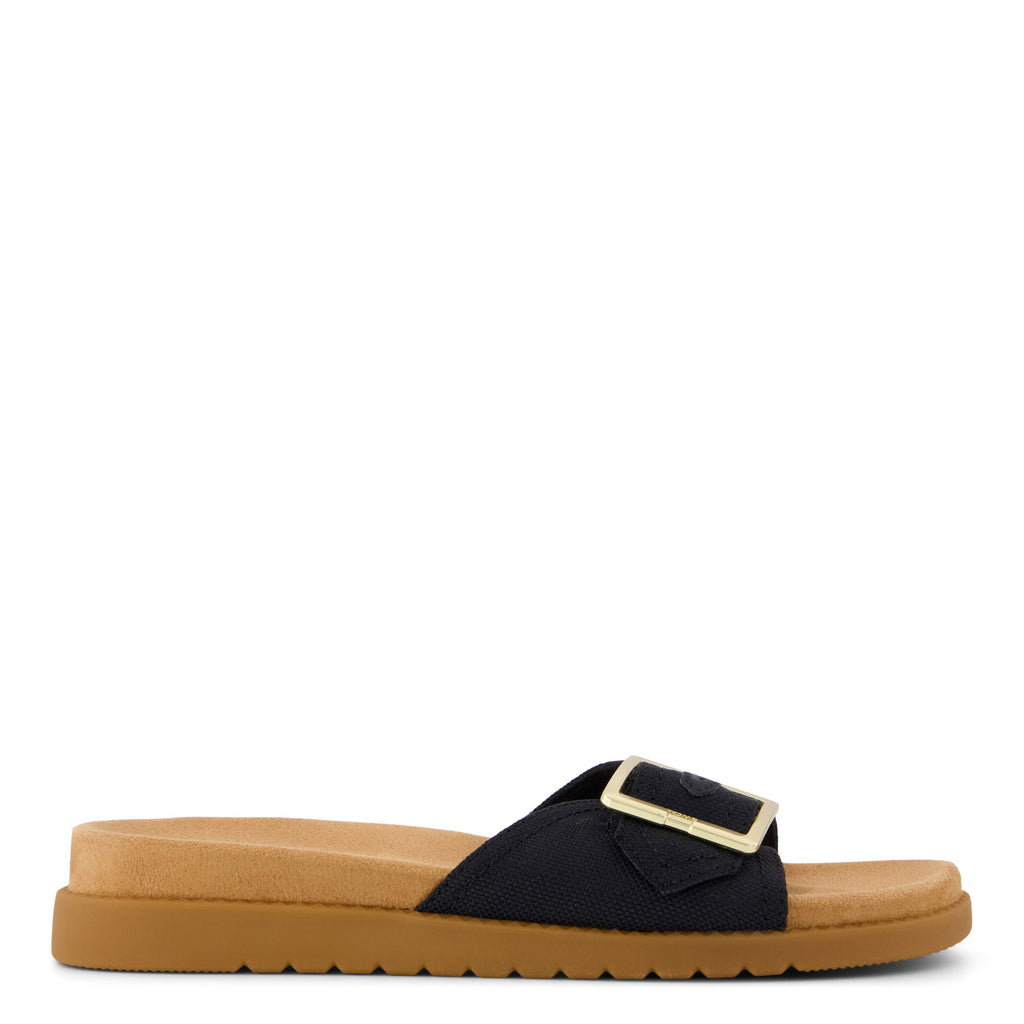 Women's TOMS Marin Slide Sandal BLACK CANVAS 10023103