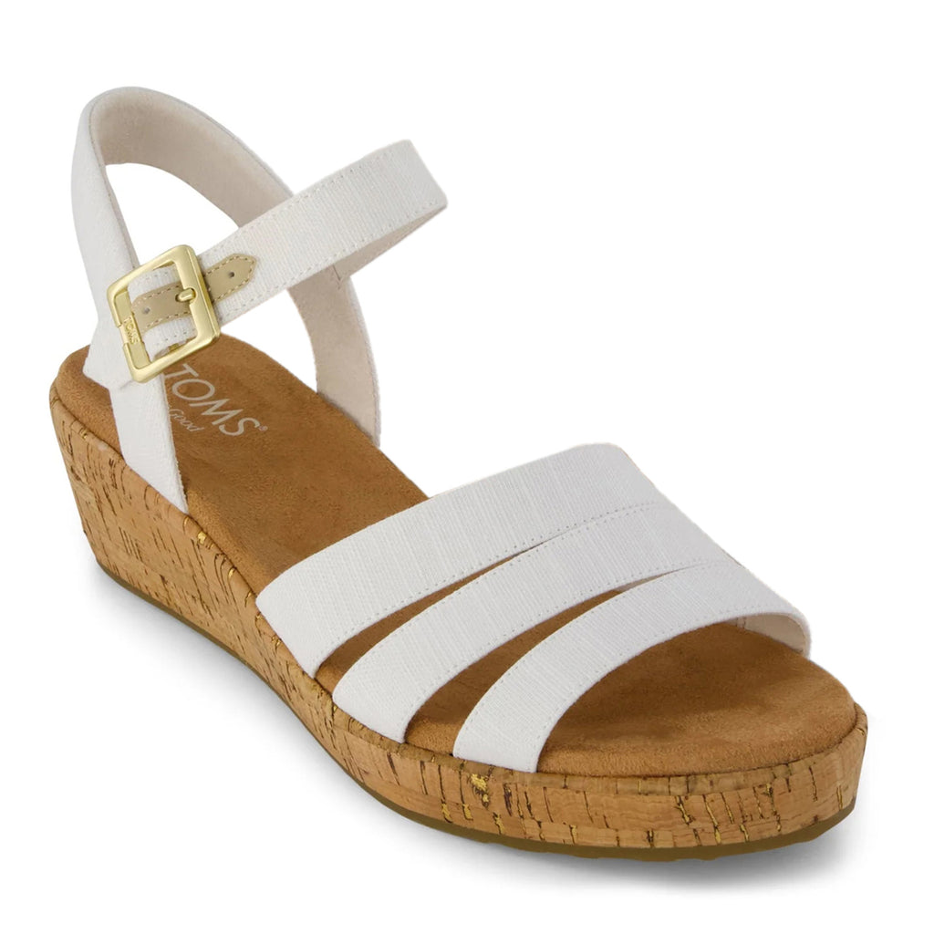 Women's TOMS Julia Wedge Sandal WHITE 10023153