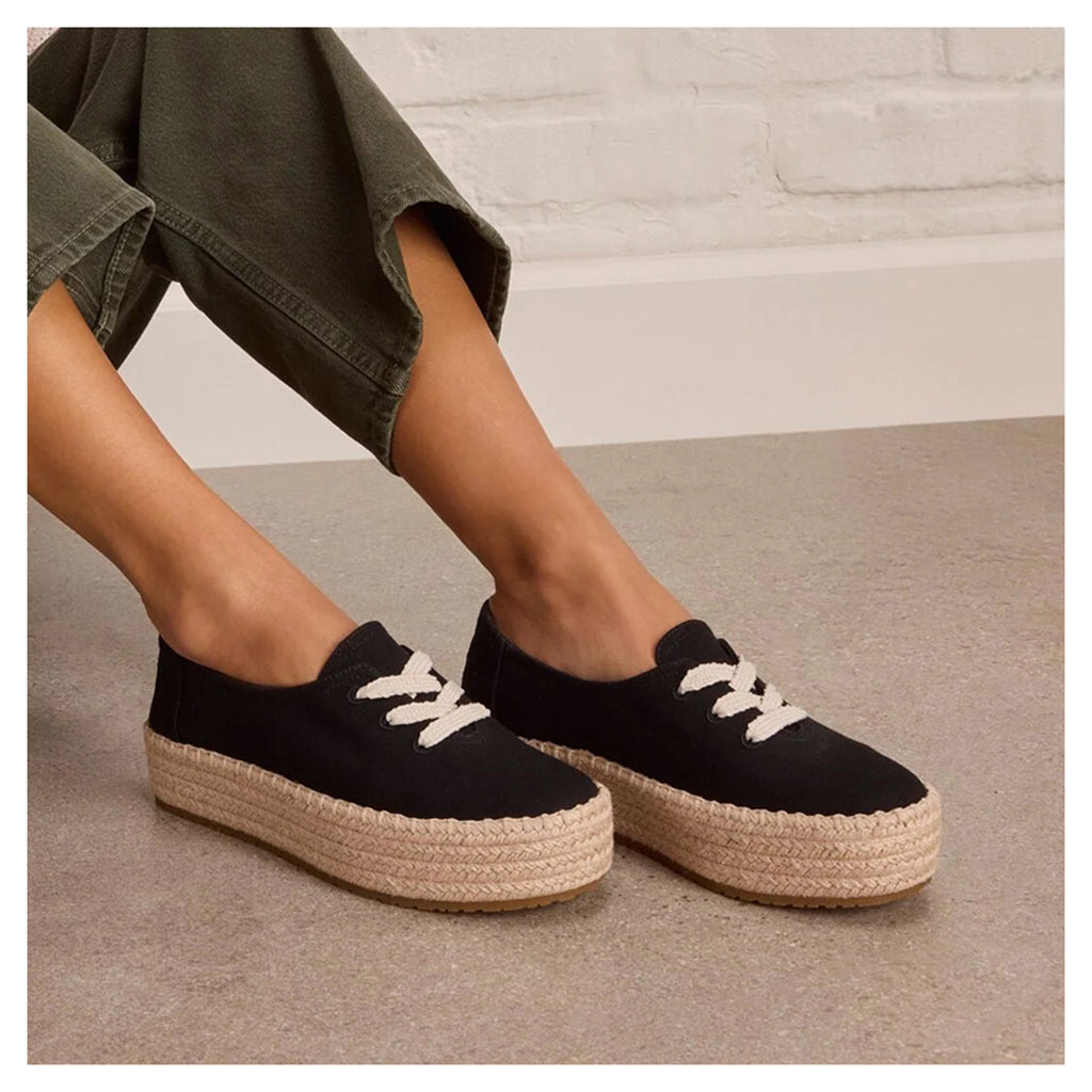 Women's TOMS Valencia Lace-Up Espadrille BLACK 10023274