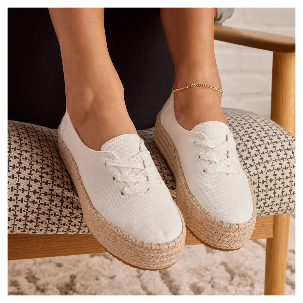 Women's TOMS Valencia Lace-Up Espadrille WHITE 10023275