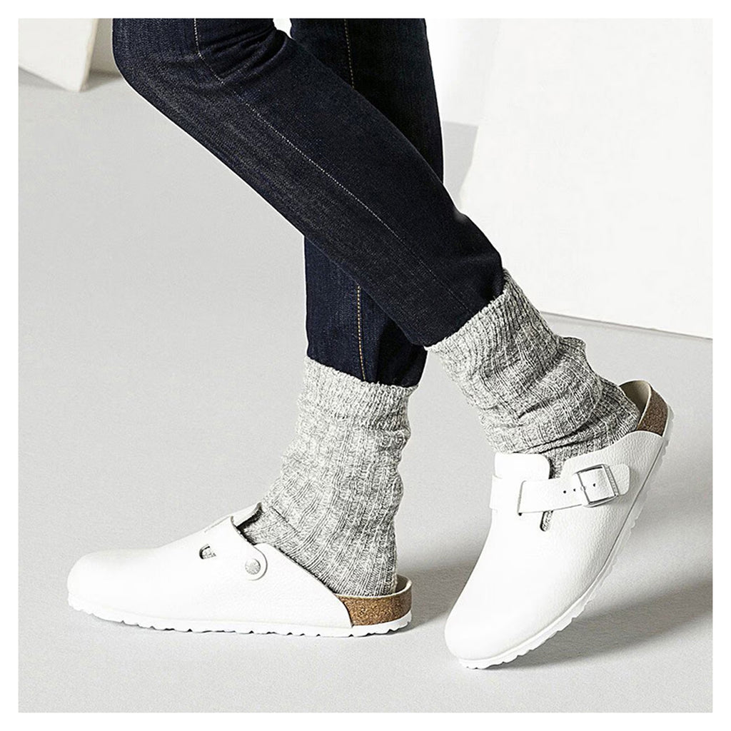 Women's Birkenstock Cotton Slub Socks GREY WHITE 1008032