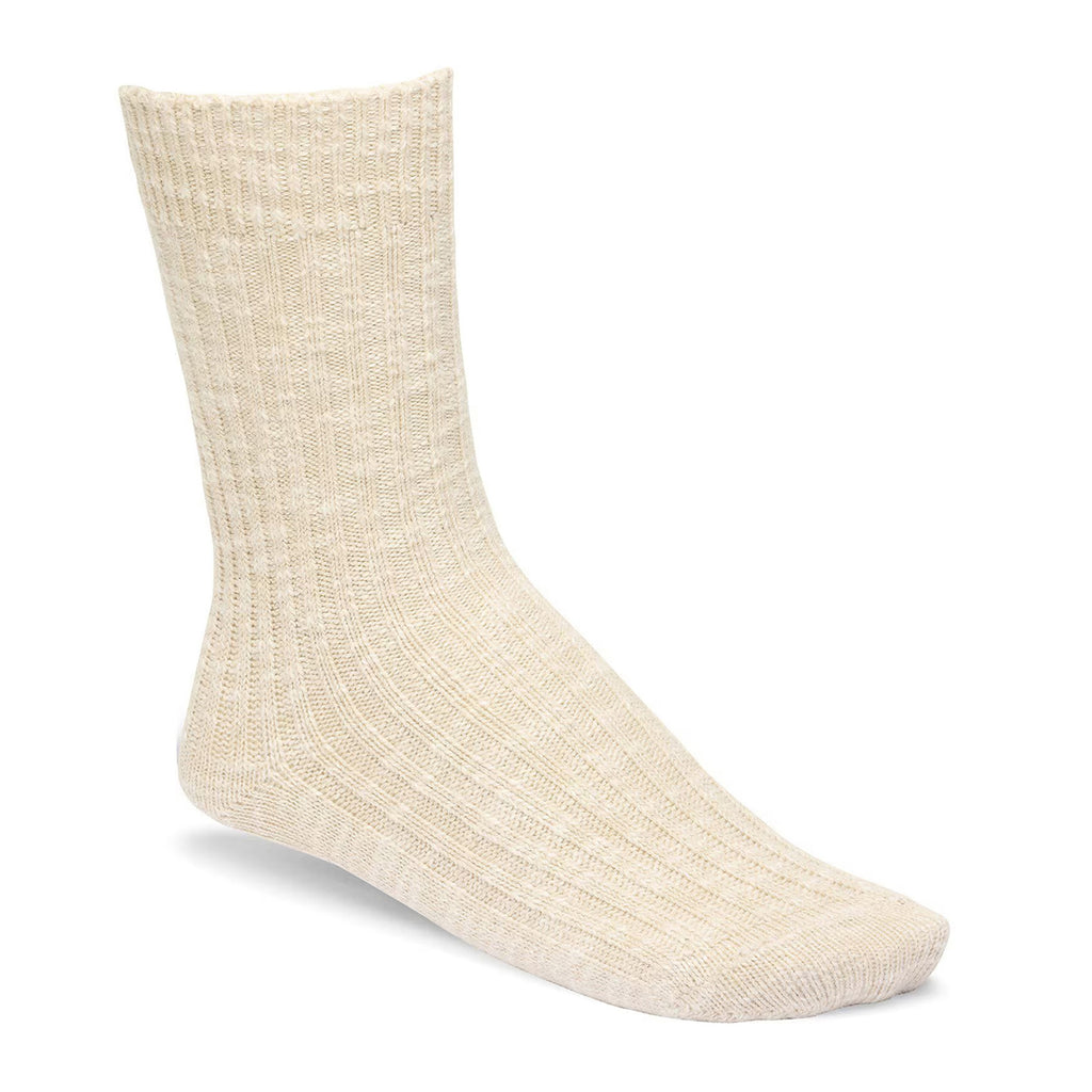 Women's Birkenstock Cotton Slub Socks BEIGE WHITE 1008033
