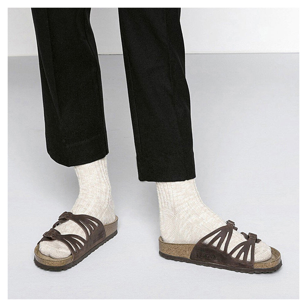 Women's Birkenstock Cotton Slub Socks BEIGE WHITE 1008033