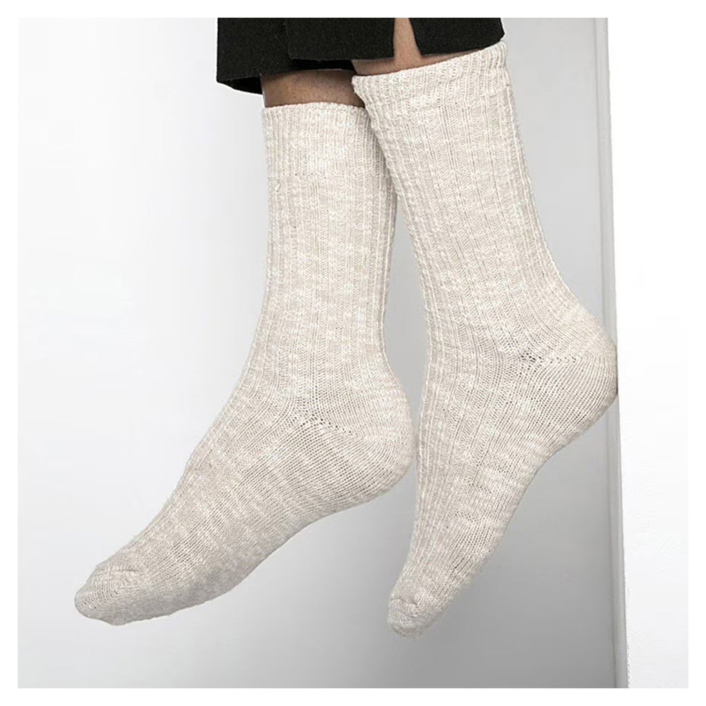 Women's Birkenstock Cotton Slub Socks BEIGE WHITE 1008033