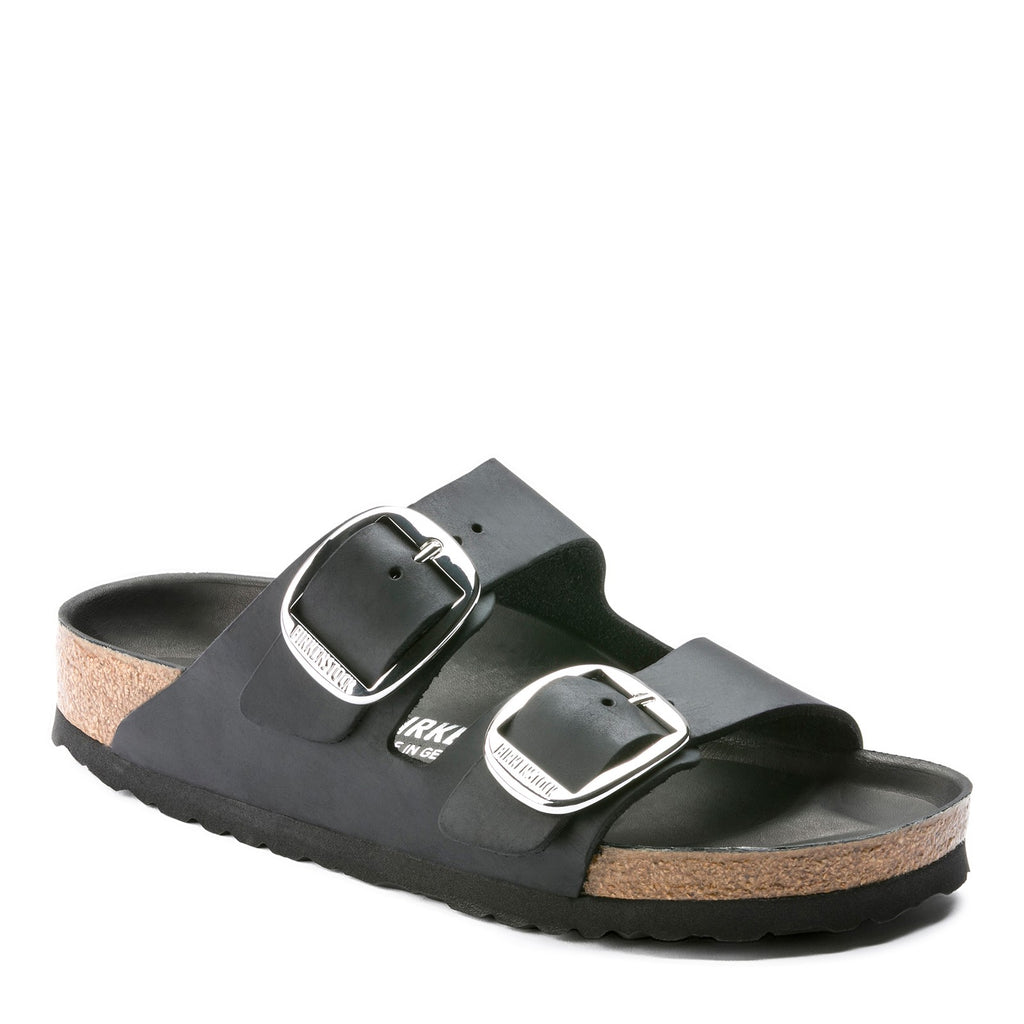 Women's Birkenstock Arizona Big Buckle Sandal - Regular Fit BLACK LEATHER 1011 074 R