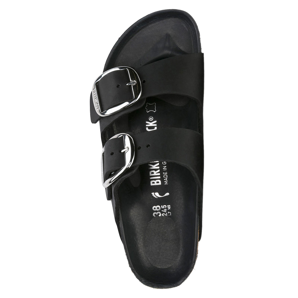Women's Birkenstock Arizona Big Buckle Sandal - Regular Fit BLACK LEATHER 1011 074 R