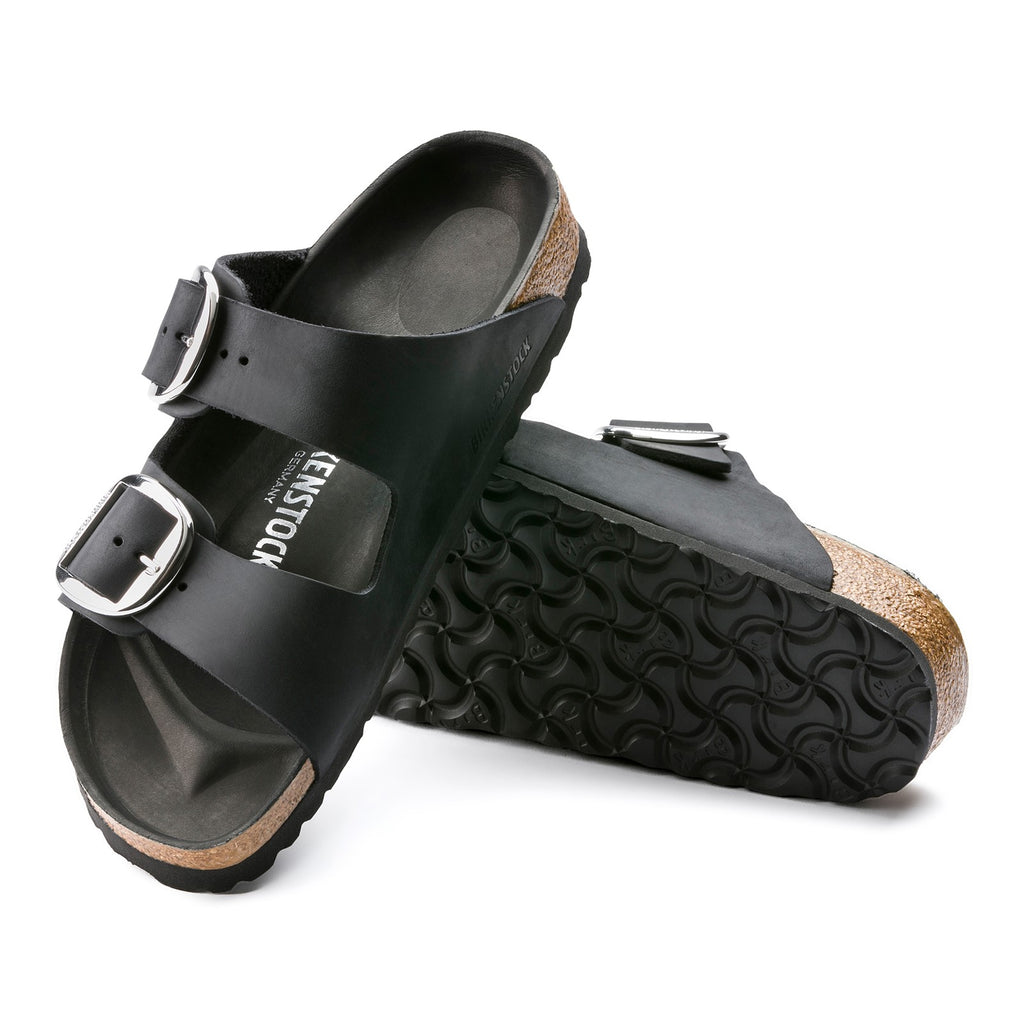 Women's Birkenstock Arizona Big Buckle Sandal - Regular Fit BLACK LEATHER 1011 074 R