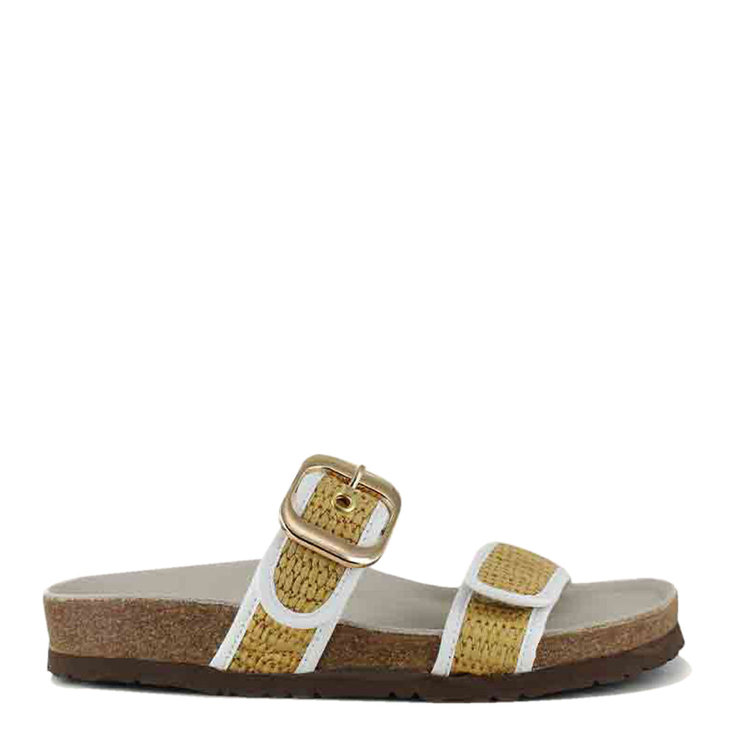 Women's Naot Nashville Sandal WHITE / GOLDEN BLONDE RAFFIA 101208-YBY