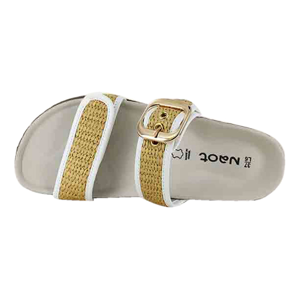 Women's Naot Nashville Sandal WHITE / GOLDEN BLONDE RAFFIA 101208-YBY