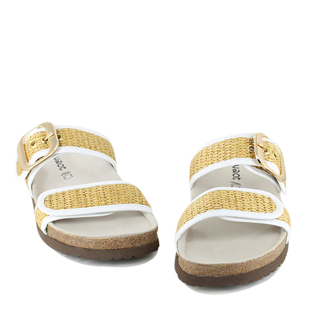 Women's Naot Nashville Sandal WHITE / GOLDEN BLONDE RAFFIA 101208-YBY