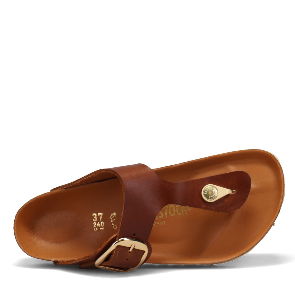 Women's Birkenstock Gizeh Big Buckle Sandal - Regular Fit COGNAC OILED LEATHER 1018745 R
