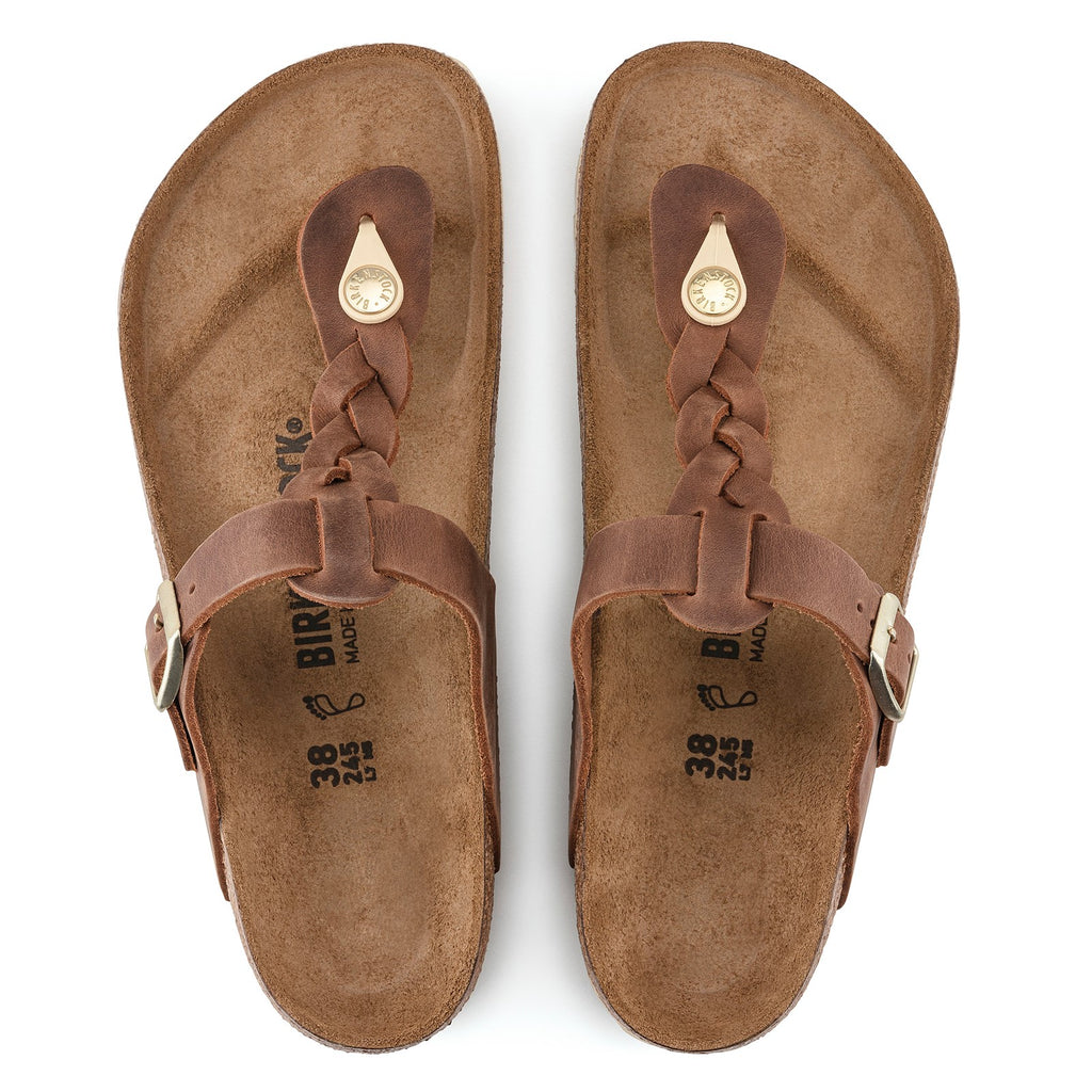 Women's Birkenstock Gizeh Braid Sandal - Regular Fit COGNAC 1021 355 R
