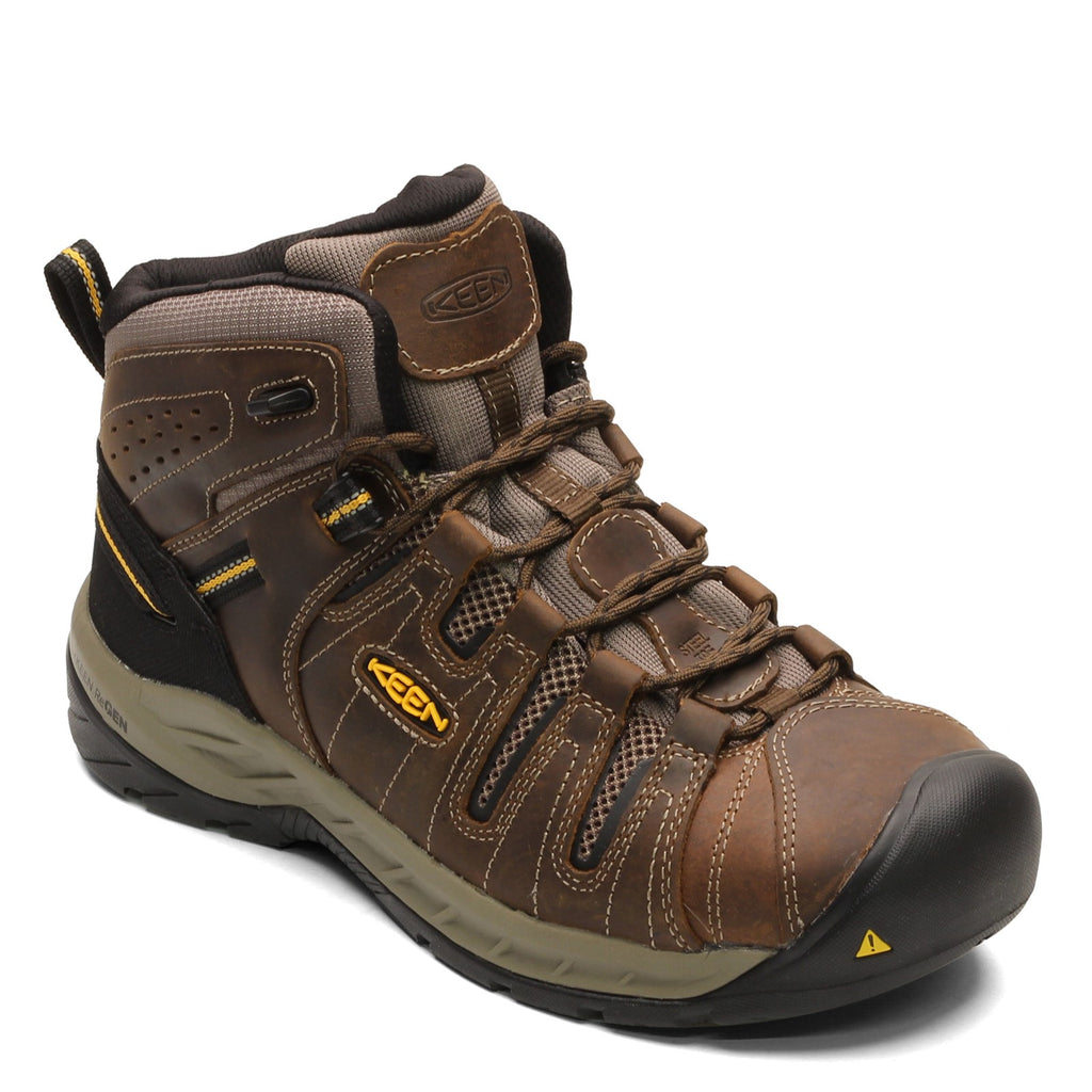 Men's KEEN Utility Flint II Mid Steel Toe Work Boot CASCADE BROWN 1023228