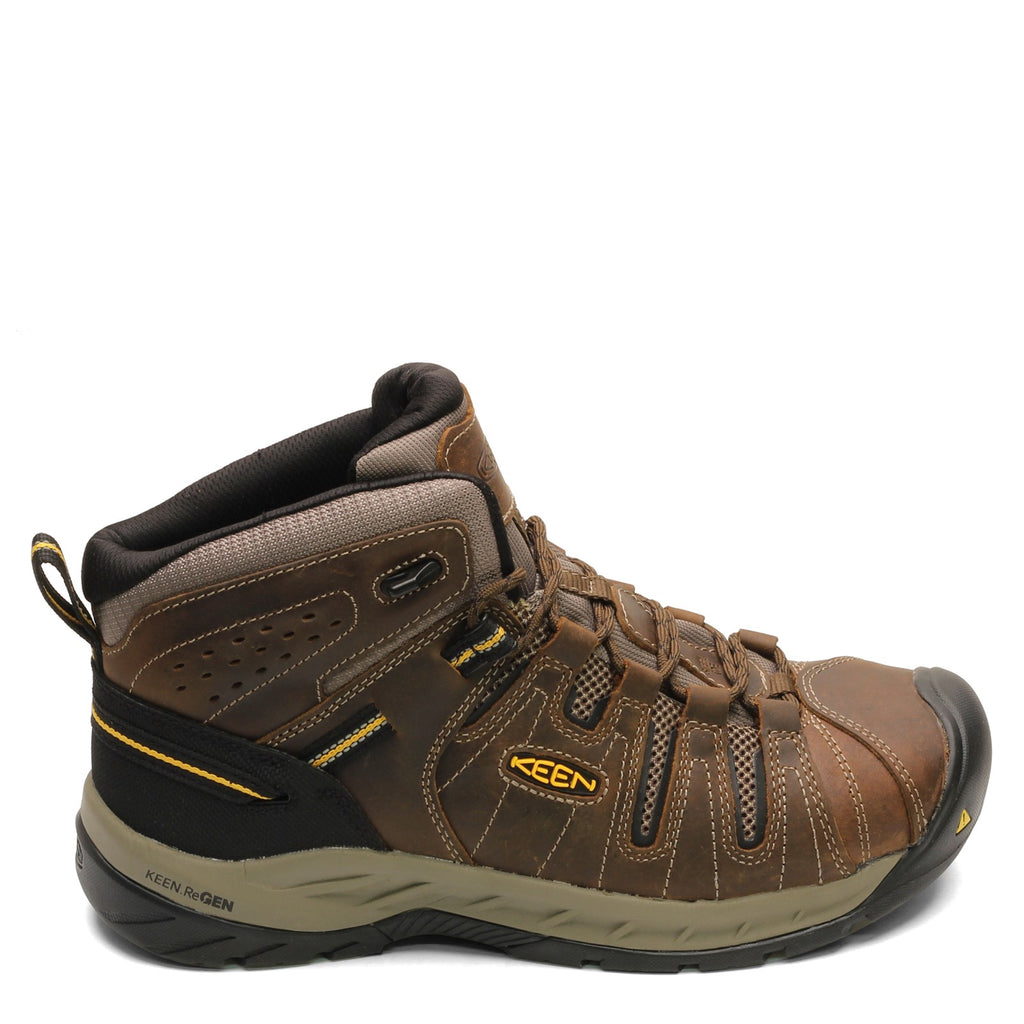 Men's KEEN Utility Flint II Mid Steel Toe Work Boot CASCADE BROWN 1023228