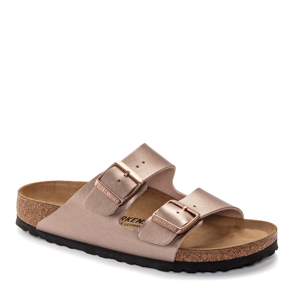 Women's Birkenstock Arizona Birko-Flor Sandal - Narrow Fit METALLIC COPPER 1023960 N