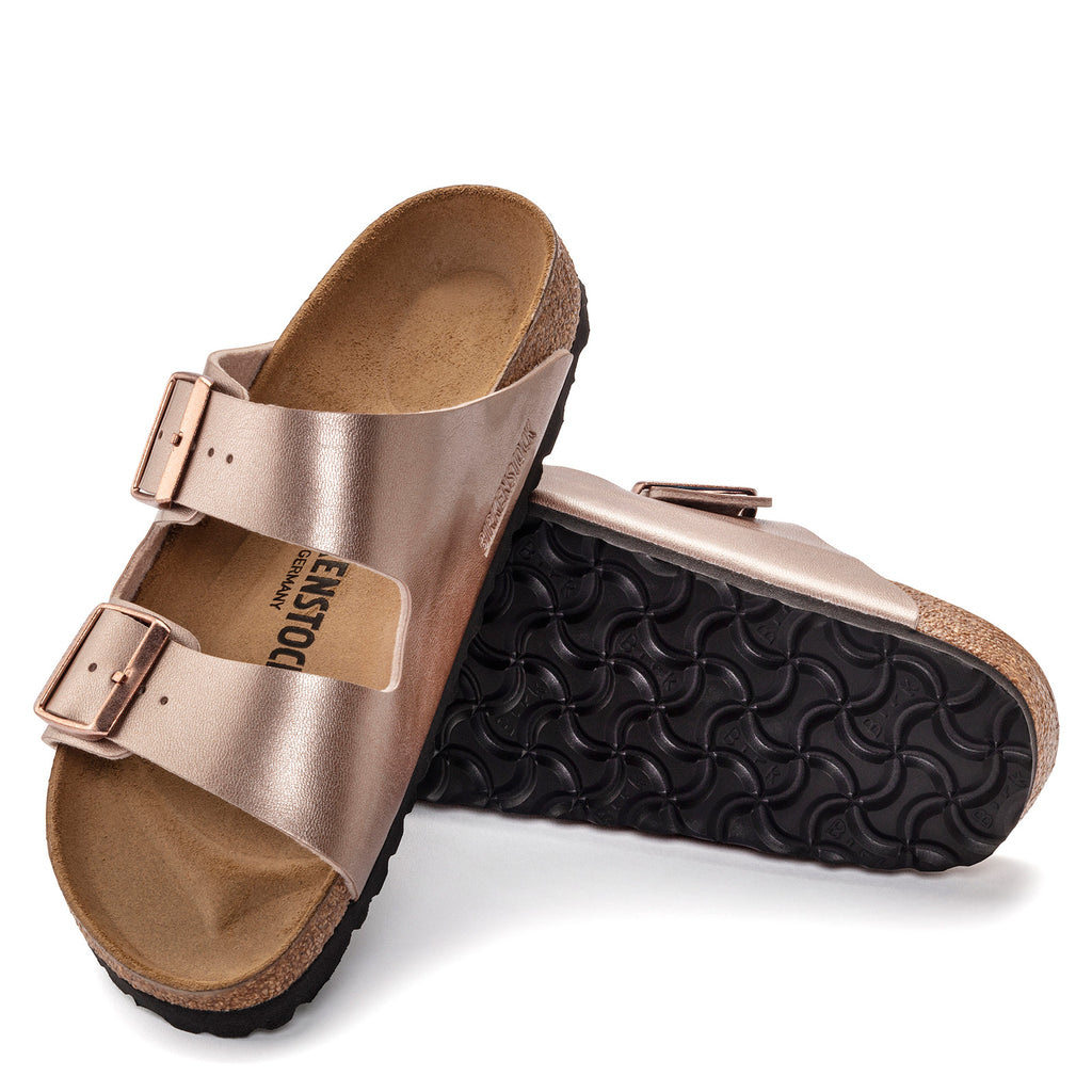 Women's Birkenstock Arizona Birko-Flor Sandal - Narrow Fit METALLIC COPPER 1023960 N