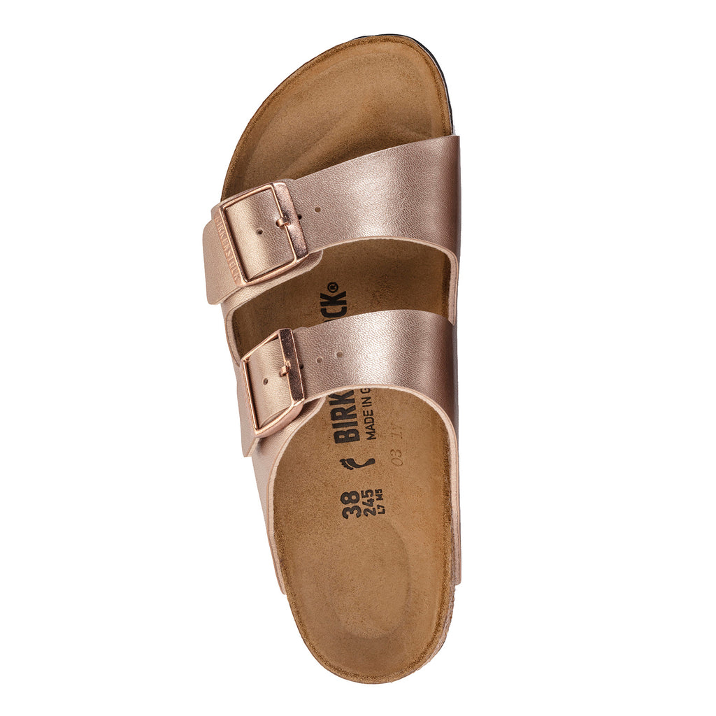 Women's Birkenstock Arizona Birko-Flor Sandal - Narrow Fit METALLIC COPPER 1023960 N
