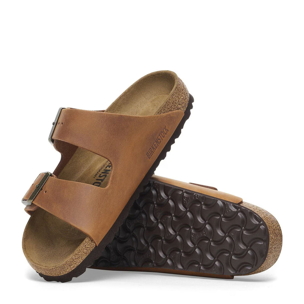 Men's Birkenstock Arizona Sandal - Regular Fit COGNAC OILED LEATHER 1028272 R