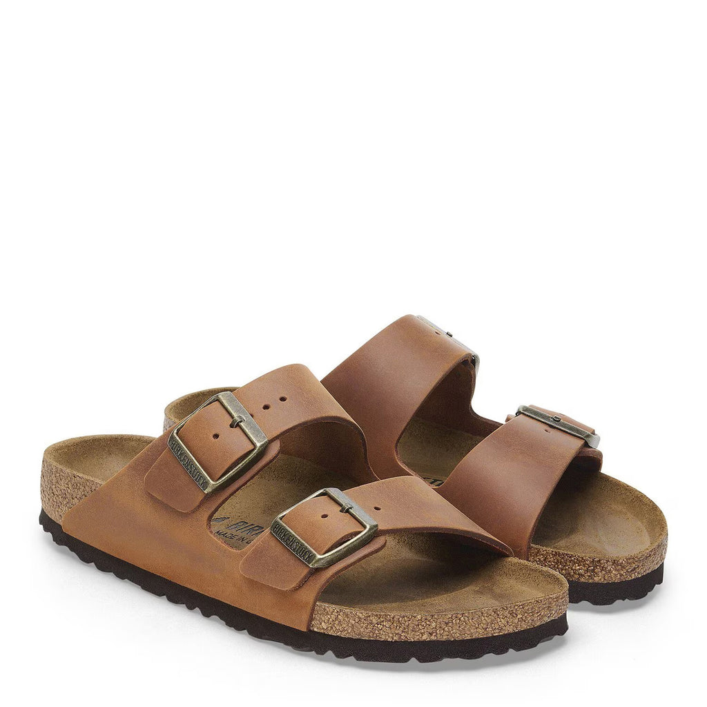 Men's Birkenstock Arizona Sandal - Regular Fit COGNAC OILED LEATHER 1028272 R