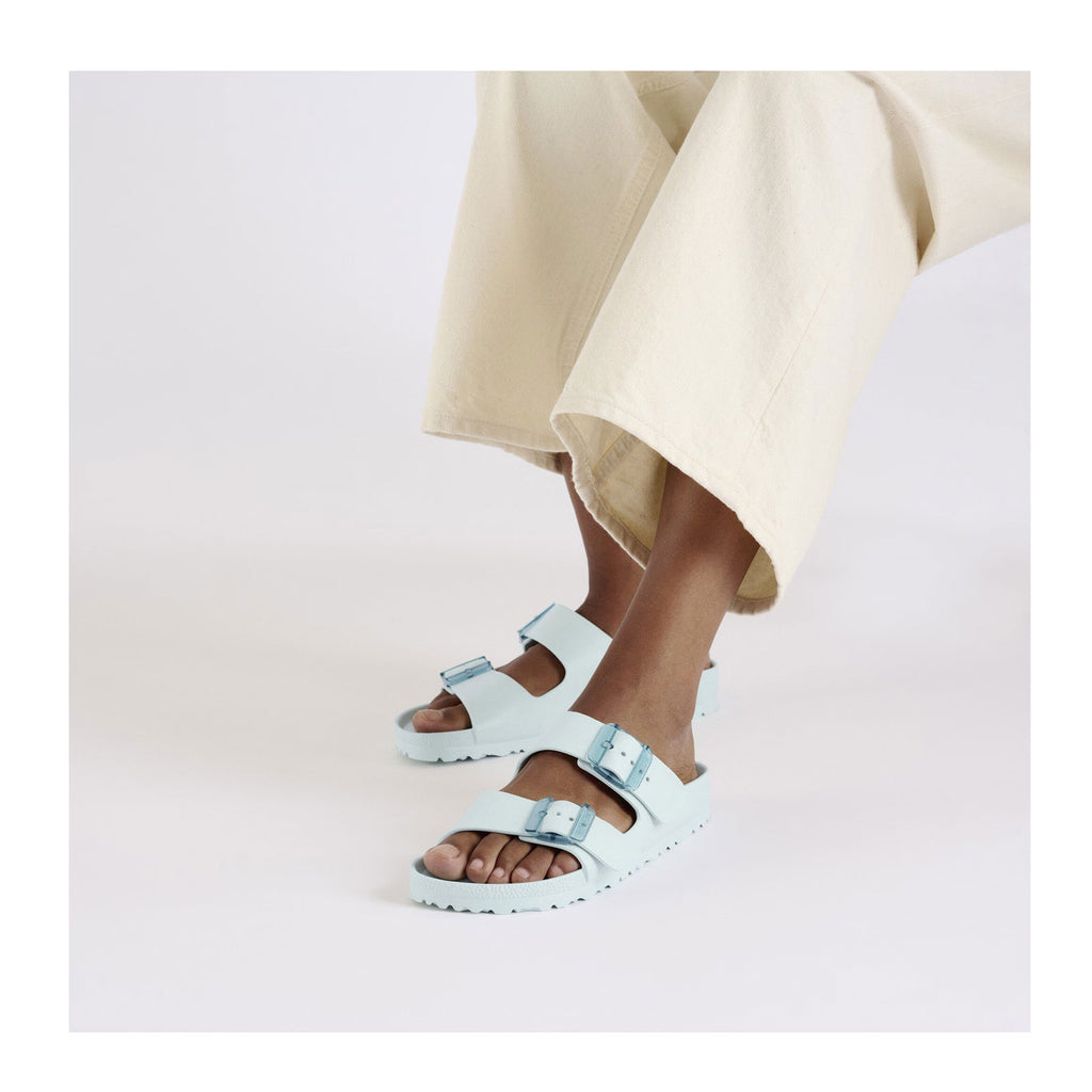 Women's Birkenstock Arizona Stealth Buckle Sandal - Narrow Fit SURF GREEN 1029744 N