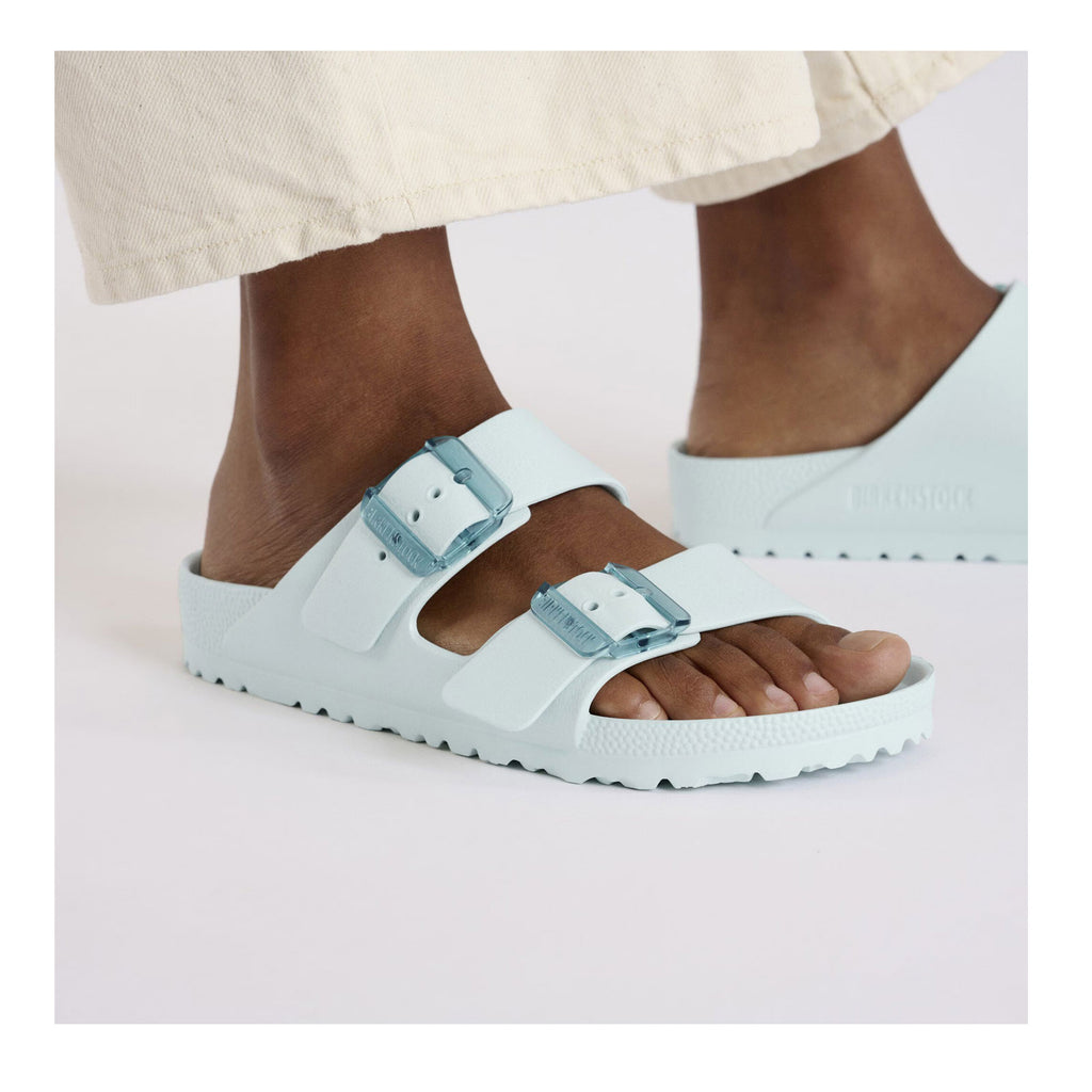 Women's Birkenstock Arizona Stealth Buckle Sandal - Narrow Fit SURF GREEN 1029744 N