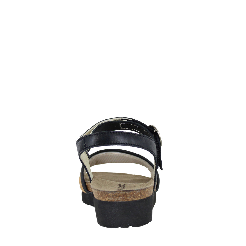 Women's Naot Cecile Sandal SOFT BLACK / GOLDEN RAFFIA 103191-SBF