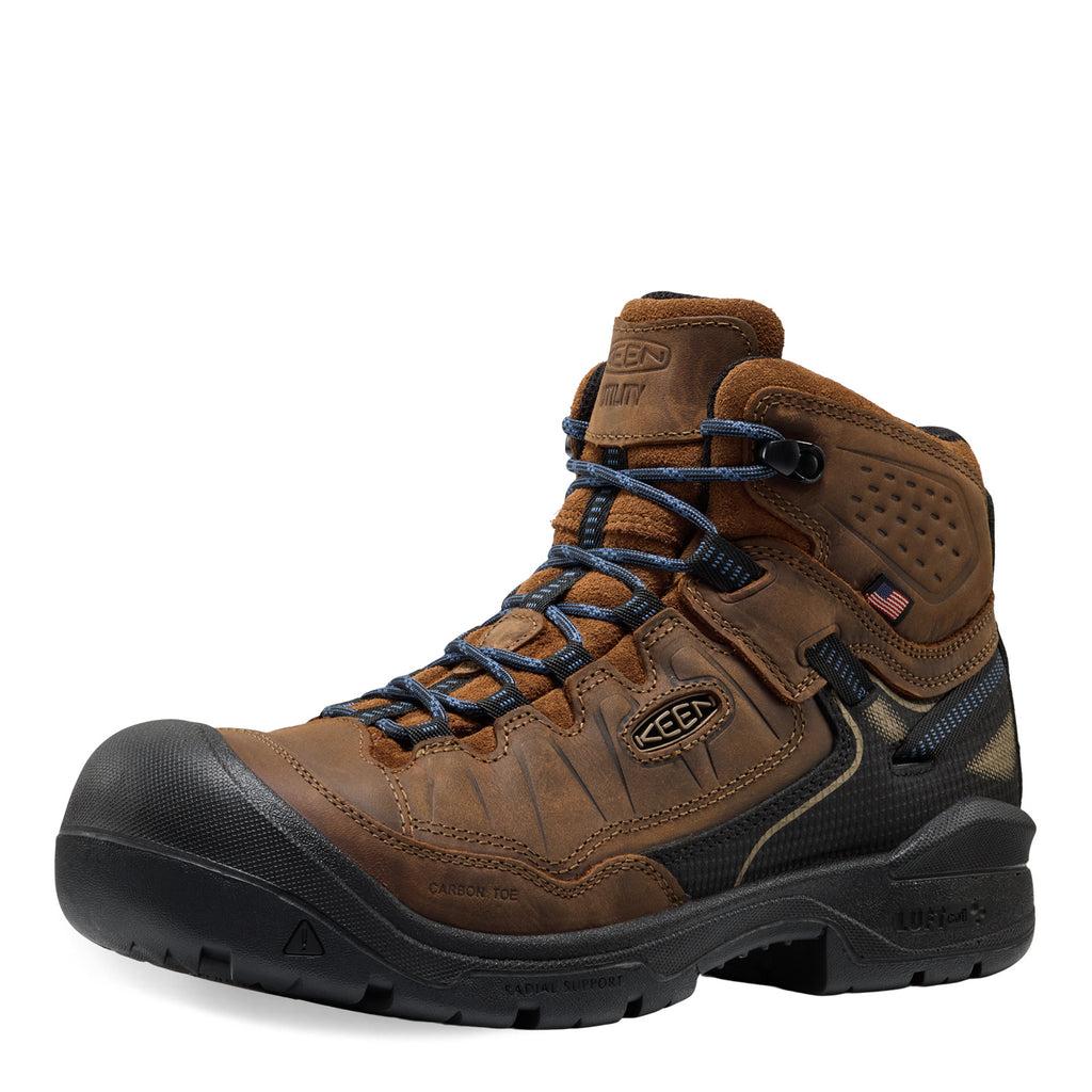 Men's KEEN Utility Targhee IV Mid Waterproof Carbon Toe Work Boot BISON 1032279